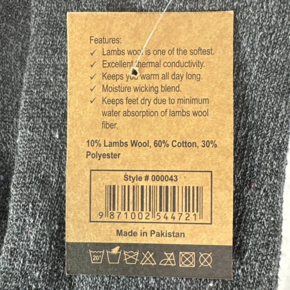 Lamb's Wool Blend Socks NEW Men's US 10-13 Lot of 2 Blue Black Calf Length 1391